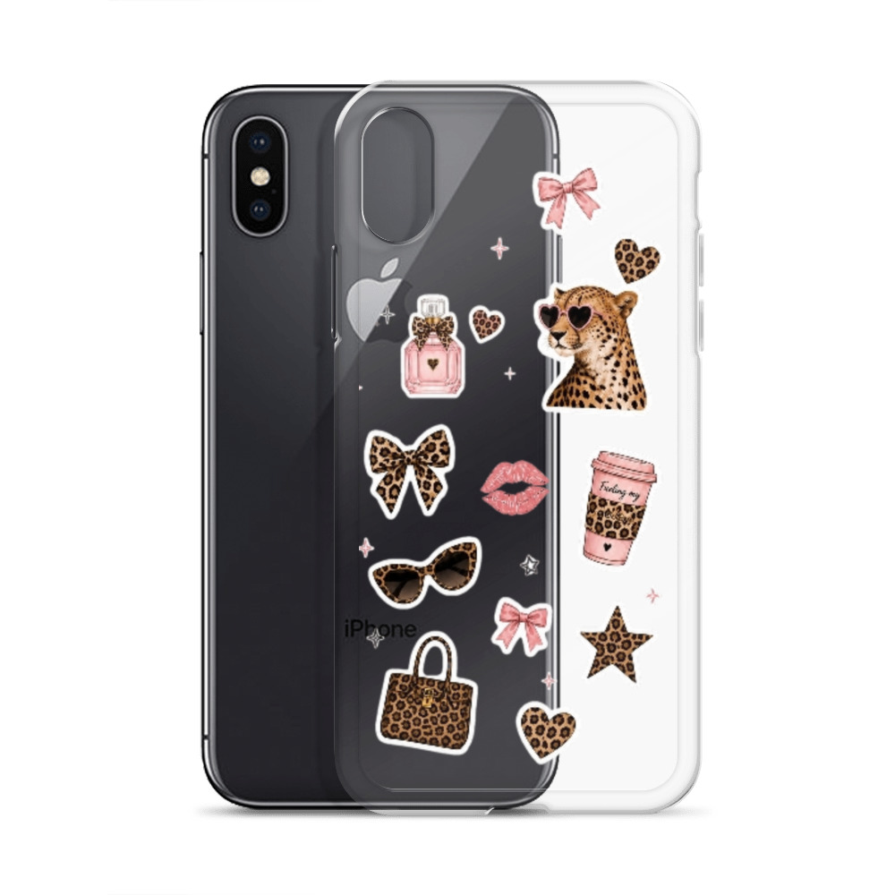 Cheetah Girl Stickers Clear Case for iPhone - Image 56