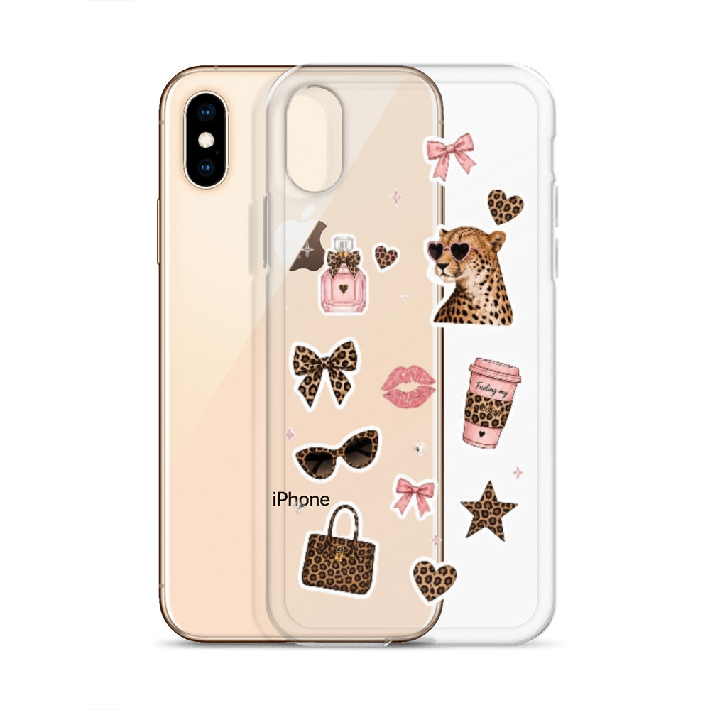 Cheetah Girl Stickers Clear Case for iPhone - Image 58