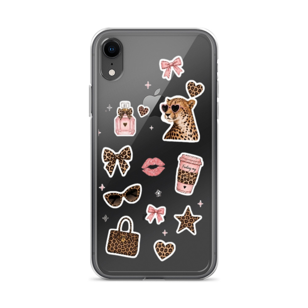 Cheetah Girl Stickers Clear Case for iPhone - Image 59