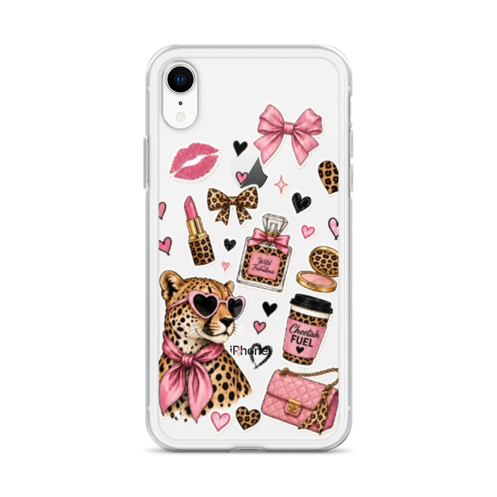 Wild Cheetah Stickers Clear Case for iPhone - Image 61