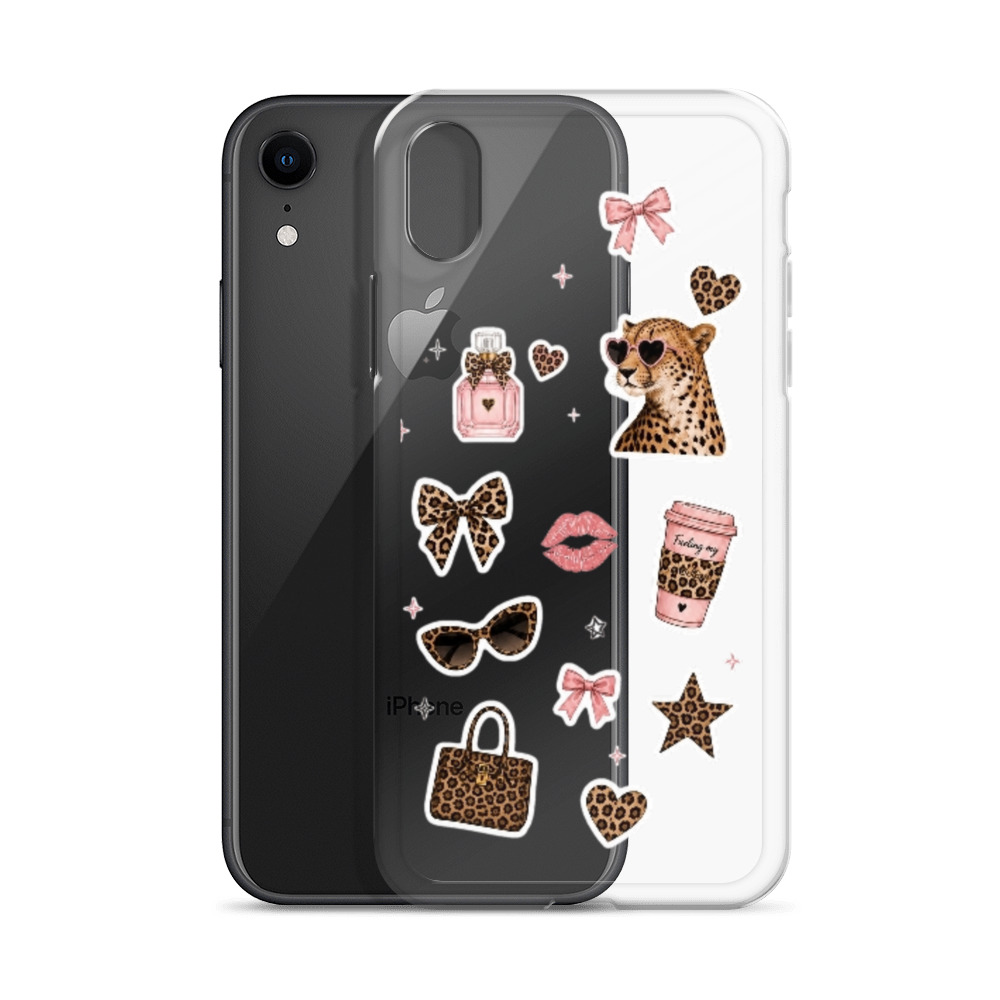Cheetah Girl Stickers Clear Case for iPhone - Image 60