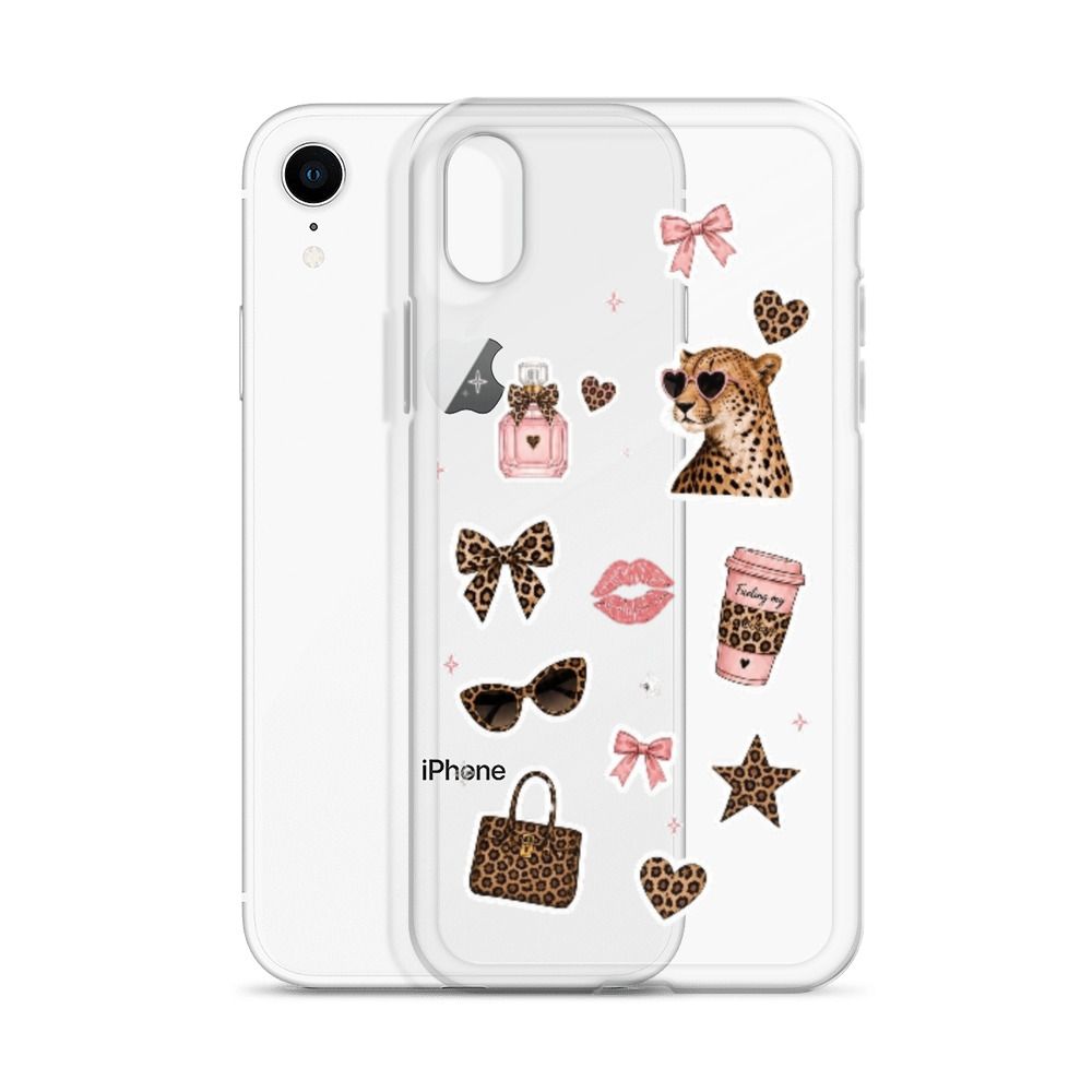 Cheetah Girl Stickers Clear Case for iPhone - Image 62