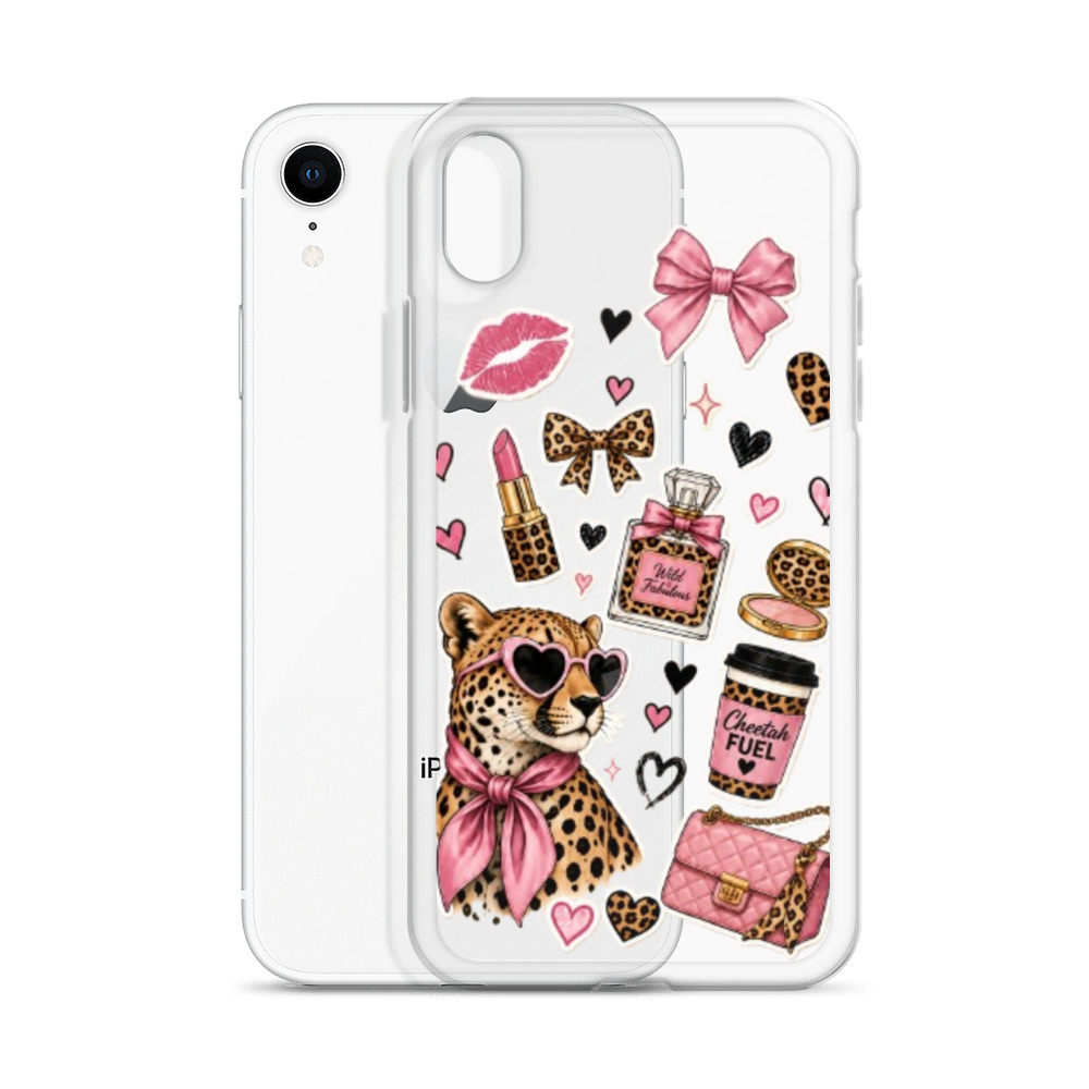 Wild Cheetah Stickers Clear Case for iPhone - Image 62