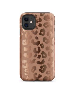 Alternative view of Bronze Chrome Leopard iPhone Case