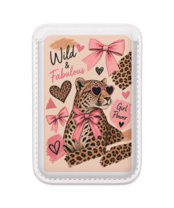 Wild & Fabulous Vegan MagSafe Wallet — Leopard Girl Power Card Holder