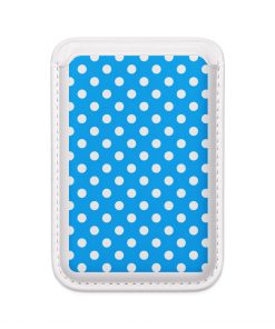 Blue Polka Dot Vegan MagSafe Wallet — Slim Card Holder for iPhone