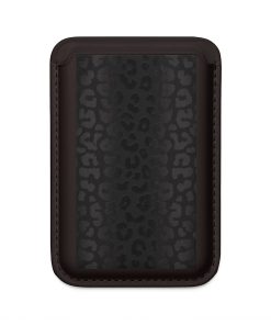 MagSafe Vegan Card Wallet — Black Leopard Print