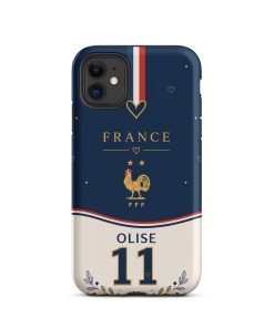 Alternative view of France Olise 11 Navy Fan iPhone Case