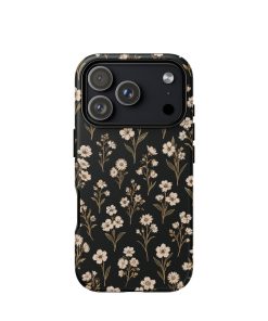 Elegant Black Floral Case iPhone Case